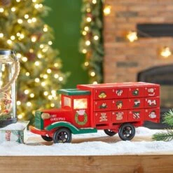 Glitzhome® 14.5" Christmas Truck Countdown Décor -Northlight Shop D479444S 2