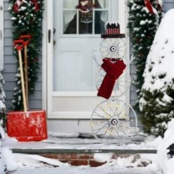 Glitzhome® 34" Lighted LED Metal Snowman Porch Décor 14 Glitzhome® 34" Lighted LED Metal Snowman Porch Décor -Northlight Shop D479464S 3