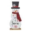Glitzhome® 3ft. Lighted Wooden Christmas Snowman Porch Décor With Timer 2 Glitzhome® 3ft. Lighted Wooden Christmas Snowman Porch Décor With Timer -Northlight Shop D479473S 5