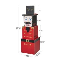 Glitzhome® 36" Wooden Block Nutcracker Porch Décor 17 Glitzhome® 36" Wooden Block Nutcracker Porch Décor -Northlight Shop D479475S 6