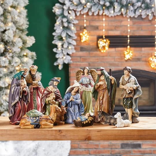Glitzhome® 16" Oversized Nativity Figurine Set 5 Glitzhome® 16" Oversized Nativity Figurine Set - Image 3