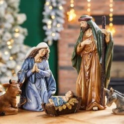 Glitzhome® 16" Oversized Nativity Figurine Set 13 Glitzhome® 16" Oversized Nativity Figurine Set -Northlight Shop D479480S 3