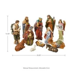 Glitzhome® 10" Nativity Figurine Set -Northlight Shop D479482S 4