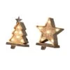Glitzhome® 8" Marquee LED Christmas Tree & Star Wooden & Metal Stocking Holder Set