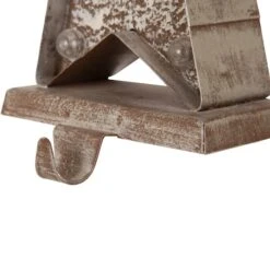 Glitzhome® 8" Marquee LED Christmas Tree & Star Wooden & Metal Stocking Holder Set 16 Glitzhome® 8" Marquee LED Christmas Tree & Star Wooden & Metal Stocking Holder Set -Northlight Shop D479484S 6