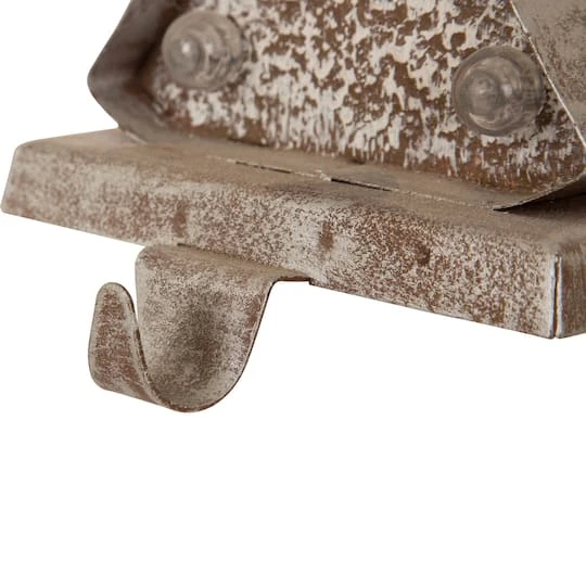 Glitzhome® 8" Marquee LED Christmas Tree & Star Wooden & Metal Stocking Holder Set 10 Glitzhome® 8" Marquee LED Christmas Tree & Star Wooden & Metal Stocking Holder Set - Image 8