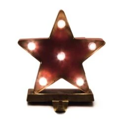 Glitzhome® 7" Marquee LED Star Stocking Holder Set -Northlight Shop D479487S 3