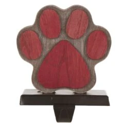 Glitzhome® Paw Print Christmas Stocking Holder Set -Northlight Shop D479511S 4