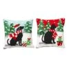 Glitzhome® Hooked Christmas Dog & Cat Throw Pillow Set -Northlight Shop D479539S 1
