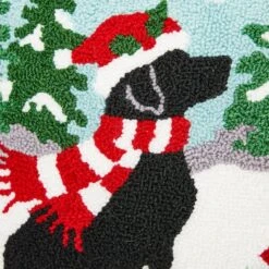 Glitzhome® Hooked Christmas Dog Throw Pillow -Northlight Shop D479541S 7