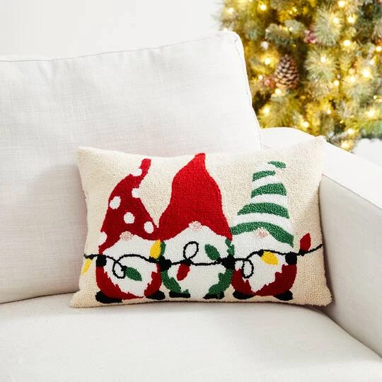 Glitzhome® Hooked Christmas Gnomes Throw Pillow 6 Glitzhome® Hooked Christmas Gnomes Throw Pillow - Image 4