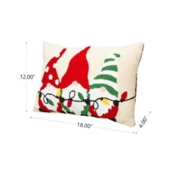 Glitzhome® Hooked Christmas Gnomes Throw Pillow 15 Glitzhome® Hooked Christmas Gnomes Throw Pillow -Northlight Shop D479542S 4