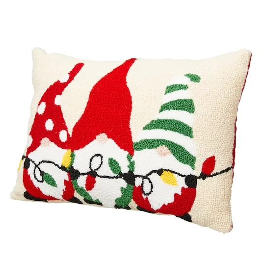 Glitzhome® Hooked Christmas Gnomes Throw Pillow 8 Glitzhome® Hooked Christmas Gnomes Throw Pillow - Image 6