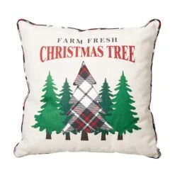 Glitzhome® Farm Fresh Heavy Cotton Christmas Tree Throw Pillow -Northlight Shop D479543S 1 1