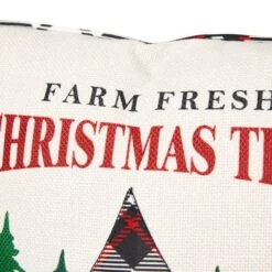 Glitzhome® Farm Fresh Heavy Cotton Christmas Tree Throw Pillow -Northlight Shop D479543S 5