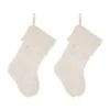 Glitzhome® 21" White Plush Stocking, Set Of 2 2 Glitzhome® 21" White Plush Stocking, Set Of 2 -Northlight Shop D479592S 1