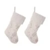Glitzhome® 21" White Plush Snowflake Stocking, Set Of 2 -Northlight Shop D479595S 1