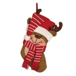 Glitzhome® 19" Penguin & Reindeer Hooked Stocking Set 12 Glitzhome® 19" Penguin & Reindeer Hooked Stocking Set -Northlight Shop D479609S 4