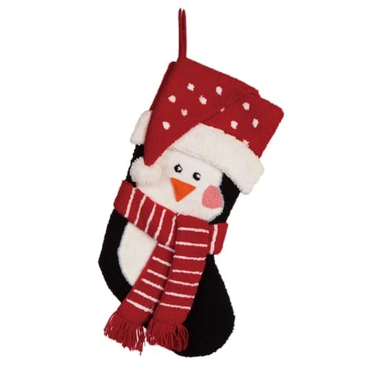 Glitzhome® 19" Penguin & Reindeer Hooked Stocking Set 8 Glitzhome® 19" Penguin & Reindeer Hooked Stocking Set - Image 6
