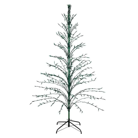 Northlight 6ft. Pre-Lit Green Cascade Twig Artificial Christmas Tree, Green Lights 6 Northlight 6ft. Pre-Lit Green Cascade Twig Artificial Christmas Tree, Green Lights - Image 4