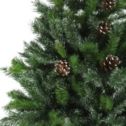 Northlight 6.5ft. Unlit Snowy Delta Pine With Pinecones Artificial Christmas Tree -Northlight Shop D489977S 3