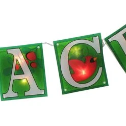 Impact 4.5ft. Shimmering Green Lighted Peace Garland -Northlight Shop D491001S 12