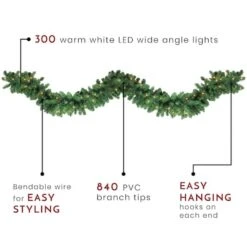 Northlight 27ft. Pre-Lit LED Artificial Olympia Pine Garland 10 Northlight 27ft. Pre-Lit LED Artificial Olympia Pine Garland -Northlight Shop D491002S 3