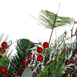 Northlight 24" Flocked Dual Plaid And Berries Artificial Wreath -Northlight Shop D491026S 3