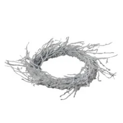 Northlight 24" Flocked Glitter Twig Artificial Wreath 8 Northlight 24" Flocked Glitter Twig Artificial Wreath -Northlight Shop D491028S 2