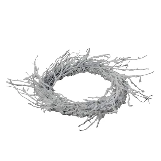 Northlight 24" Flocked Glitter Twig Artificial Wreath 5 Northlight 24" Flocked Glitter Twig Artificial Wreath - Image 3