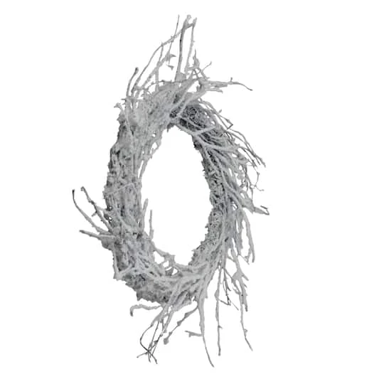 Northlight 24" Flocked Glitter Twig Artificial Wreath 6 Northlight 24" Flocked Glitter Twig Artificial Wreath - Image 4