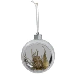 Northlight Silver And White Matte Cutout Owl Ball Ornament -Northlight Shop D491049S 1 1