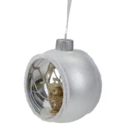 Northlight Silver And White Matte Cutout Owl Ball Ornament -Northlight Shop D491049S 2