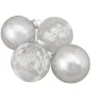 Northlight 4ct. Silver & Clear 2-Finish Glass Ball Ornaments 2 Northlight 4ct. Silver & Clear 2-Finish Glass Ball Ornaments -Northlight Shop D491056S 1
