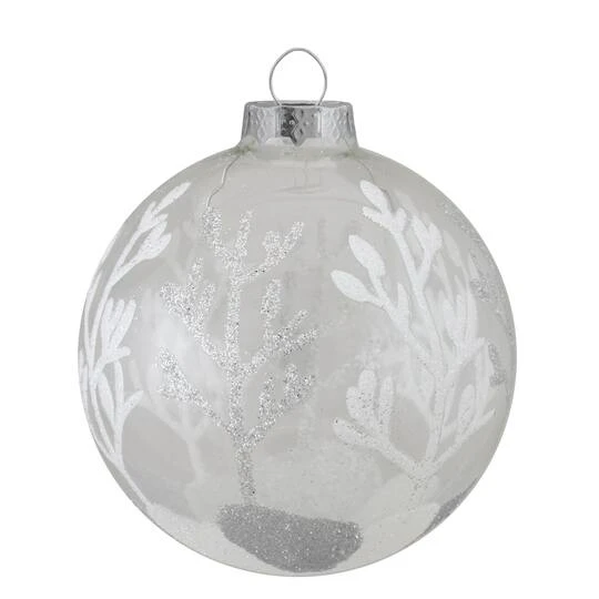 Northlight 4ct. Silver & Clear 2-Finish Glass Ball Ornaments 10 Northlight 4ct. Silver & Clear 2-Finish Glass Ball Ornaments - Image 8