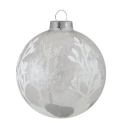 Northlight 4ct. Silver & Clear 2-Finish Glass Ball Ornaments 12 Northlight 4ct. Silver & Clear 2-Finish Glass Ball Ornaments -Northlight Shop D491056S 2