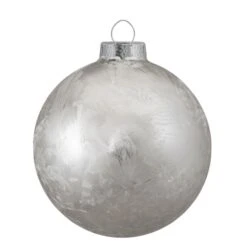 Northlight 4ct. Silver & Clear 2-Finish Glass Ball Ornaments 13 Northlight 4ct. Silver & Clear 2-Finish Glass Ball Ornaments -Northlight Shop D491056S 3