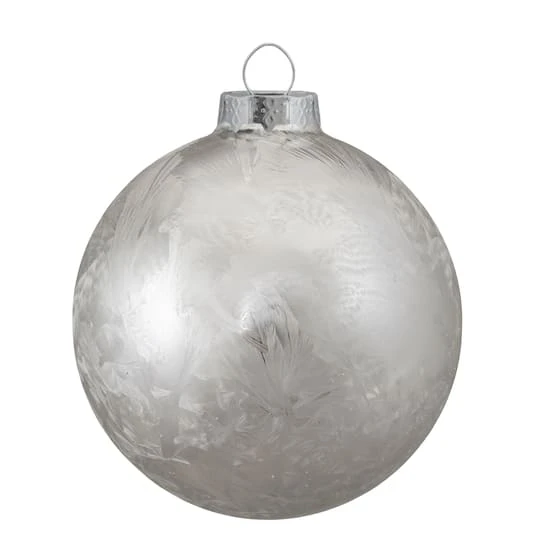Northlight 4ct. Silver & Clear 2-Finish Glass Ball Ornaments 6 Northlight 4ct. Silver & Clear 2-Finish Glass Ball Ornaments - Image 4