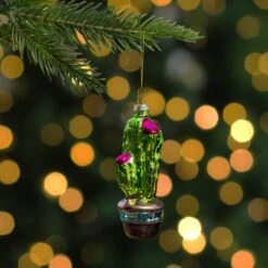 Northlight Green And Pink Potted Cactus Glass Ornament 18 Northlight Green And Pink Potted Cactus Glass Ornament -Northlight Shop D491059S 12