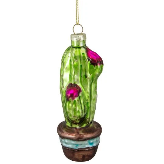 Northlight Green And Pink Potted Cactus Glass Ornament 11 Northlight Green And Pink Potted Cactus Glass Ornament - Image 9