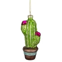 Northlight Green And Pink Potted Cactus Glass Ornament 21 Northlight Green And Pink Potted Cactus Glass Ornament -Northlight Shop D491059S 15