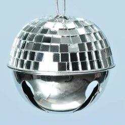 Roman Silver Ice Disco Ball Jingle Bell Metal Ball Ornament 5 Roman Silver Ice Disco Ball Jingle Bell Metal Ball Ornament -Northlight Shop D491060S 1 1