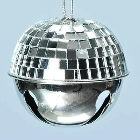 Roman Silver Ice Disco Ball Jingle Bell Metal Ball Ornament 3 Roman Silver Ice Disco Ball Jingle Bell Metal Ball Ornament