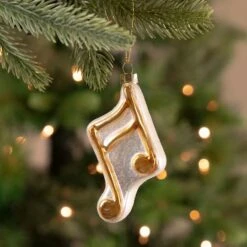 Northlight Gold & White Eighth Note Music Symbol Glass Ornament 13 Northlight Gold & White Eighth Note Music Symbol Glass Ornament -Northlight Shop D491061S 12