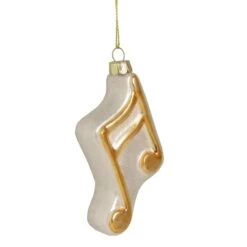 Northlight Gold & White Eighth Note Music Symbol Glass Ornament 14 Northlight Gold & White Eighth Note Music Symbol Glass Ornament -Northlight Shop D491061S 13