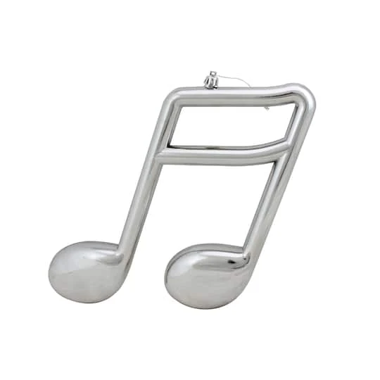 Northlight Silver Shiny Musical Sixteenth Note Ornament 4 Northlight Silver Shiny Musical Sixteenth Note Ornament - Image 2