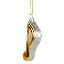 Northlight Gold & White Sixteenth Note Music Symbol Glass Ornament -Northlight Shop D491065S 13