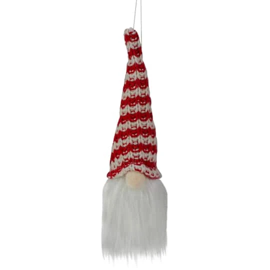 Northlight 8" Red & White Knit Gnome Head LED Ornament 3 Northlight 8" Red & White Knit Gnome Head LED Ornament