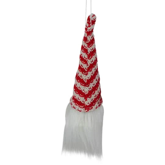 Northlight 8" Red & White Knit Gnome Head LED Ornament 6 Northlight 8" Red & White Knit Gnome Head LED Ornament - Image 4