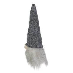 Northlight 8" Metallic Gray Knit Gnome Head LED Ornament 9 Northlight 8" Metallic Gray Knit Gnome Head LED Ornament -Northlight Shop D491070S 2